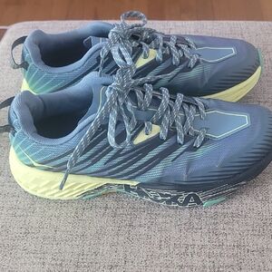 Blue and Yellow Athletic Sneakers